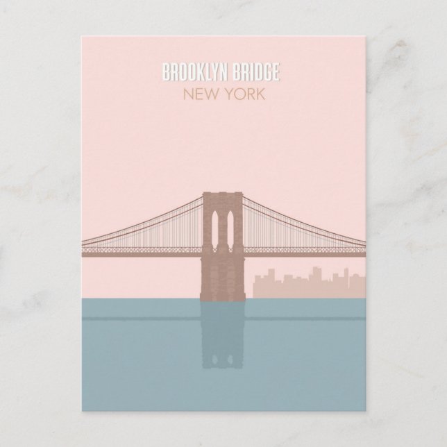 Carte Postale Brooklyn Bridge New York Minimalist Art (Devant)