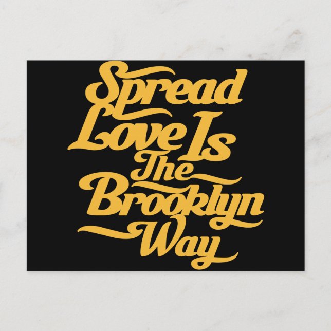 Carte Postale Brooklyn Love Yellow (Devant)