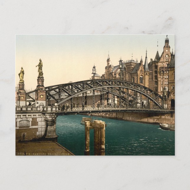Carte Postale Brooksbrucke Bridge, Hambourg, Allemagne (Devant)