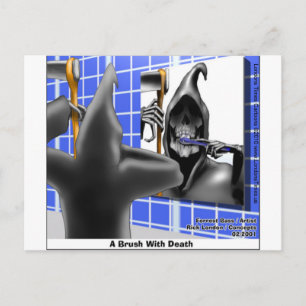 Carte Postale Brosse à faucheuse Grim W/Death Drôle Tee - shirt 