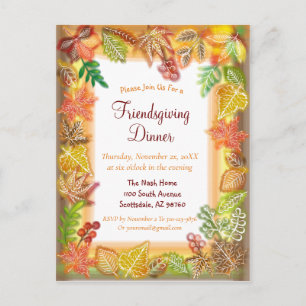 Carte Postale Brosse de feuillage d'automne pour Thanksgiving