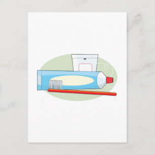 Carte Postale Brosse et dentifrice