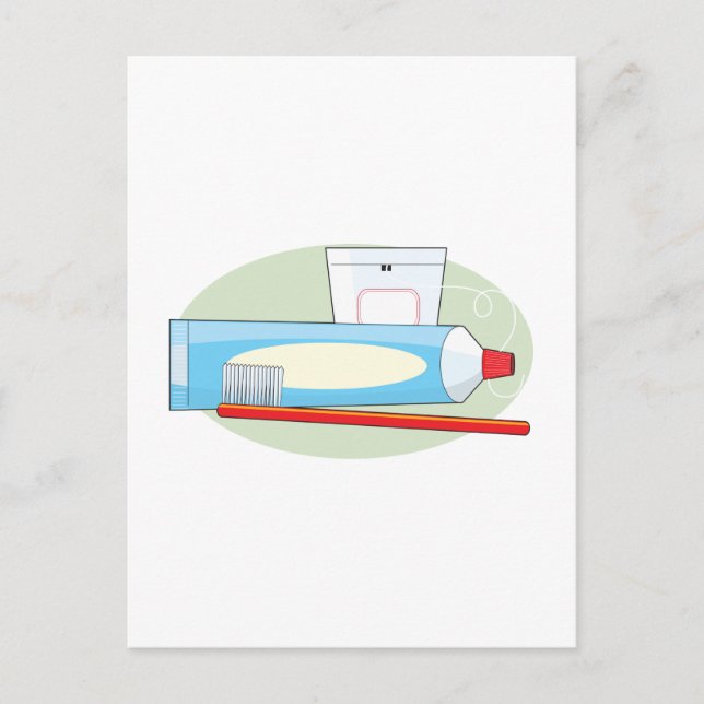 Carte Postale Brosse et dentifrice (Devant)