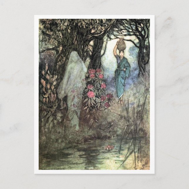 Carte Postale Brossé par un esprit par Warwick Goble (Devant)