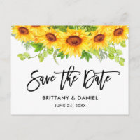 Brosse Script Tournesol floral Enregistrer la date