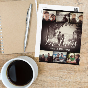 Carte Postale Brother moderne Meilleurs amis Dark Photo Collage