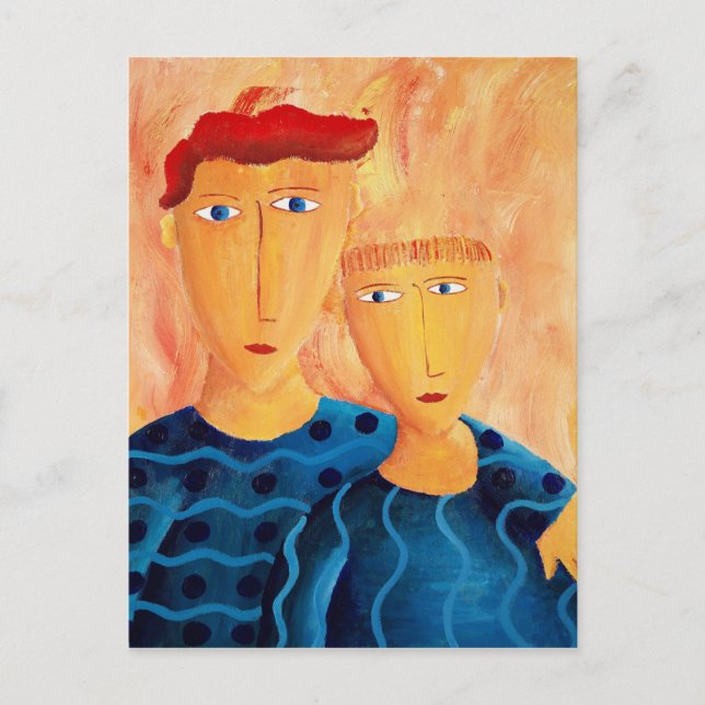Carte postale Brothers Contemporary Art Painting (Devant)