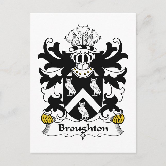 Carte Postale Broughton Family Crest (Devant)