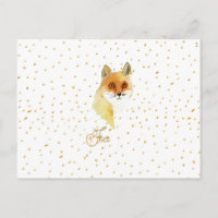 Brown aquarelle renard or faux points de parties s