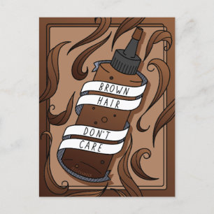 Carte Postale Brown Cheveux Drôle Cartoon Tatouage Bouteille
