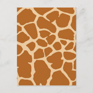 CARTE POSTALE BROWN CRÈME GIRAFFE ANIMAL MOTIFS ARRIÈRE - PLANS 