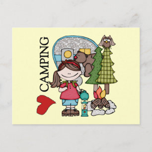 Carte Postale Brown Hair Girl I Love Camping