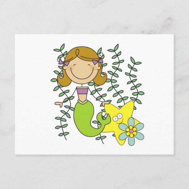 Carte Postale Brown Haired Mermaid (Devant)