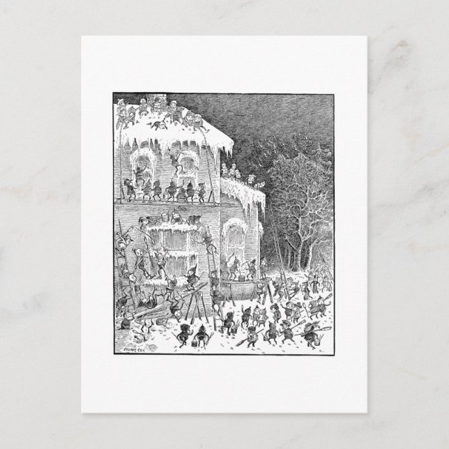 Carte Postale Brownies Maison de décoration pour l'hiver (Devant)