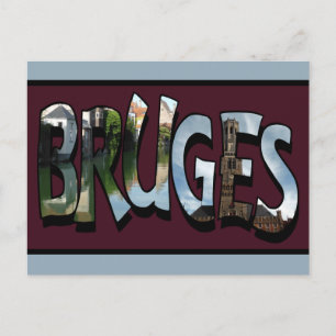 Carte Postale Bruges Word Art