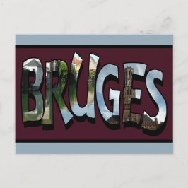 Carte Postale Bruges Word Art