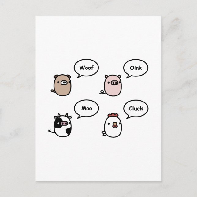 Carte Postale Bruits animaux (Devant)