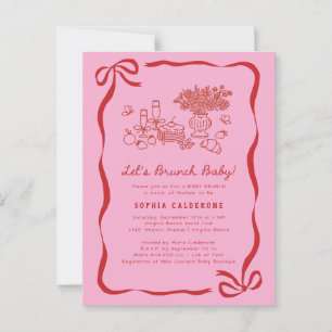 Carte Postale Brunch Baby shower à main levée Whimsical