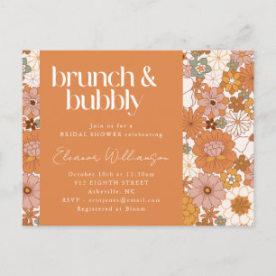 Carte Postale Brunch de mariage floral en terre cuite Chaleureux