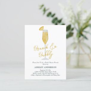 Carte Postale Brunch et Bubbly Cocktail Mimosa Enterrement de Vi