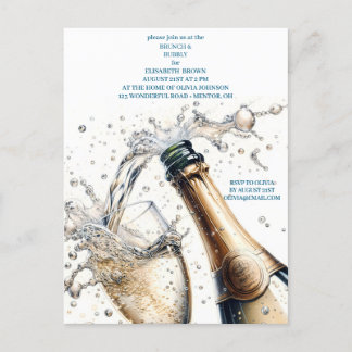 Carte Postale Brunch et Champagne pour Enterrement de Vie de Jeu