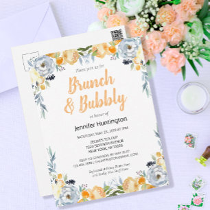 Carte Postale Brunch & Fête des mariées Bubbly Floral Boho