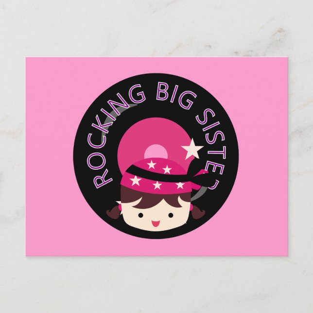 Carte Postale Brunette Rocking Big Sister (Devant)