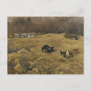 Carte Postale Bruno Liljefors - Groupement Noir Afficher