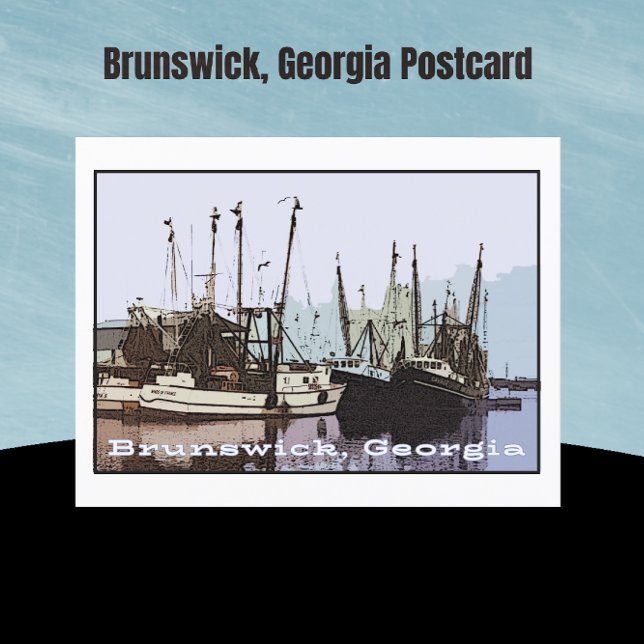Carte Postale Brunswick, Georgia Coast Shrimp Boats (Créateur téléchargé)
