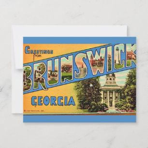 Carte Postale Brunswick Géorgie Rétro 