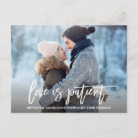 Brush Script Mariage Postponed L'amour est patient