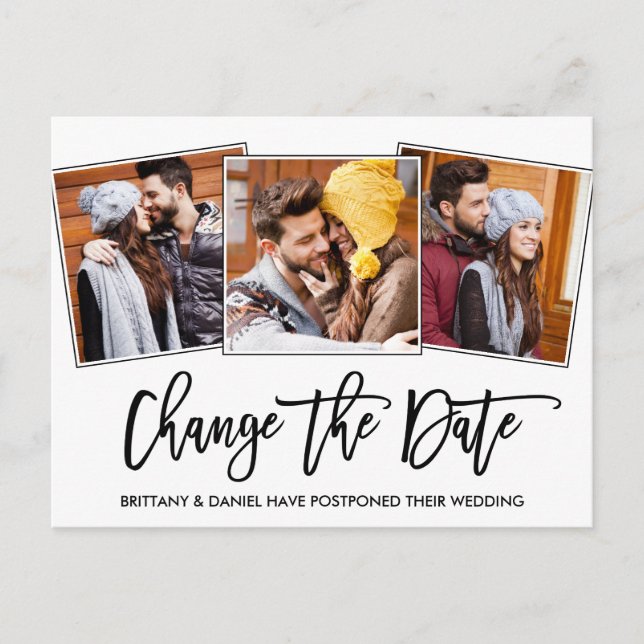 Carte Postale Brush Script Modifier La Photo Date 3 (Devant)