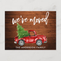 Brush Script Russe Adresse Changer Red Truck Tree