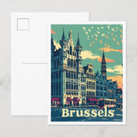 Bruxelles Belgique Illustration Vintage voyage