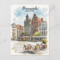 Bruxelles Belgique – Paysage urbain à l'aquarelle 