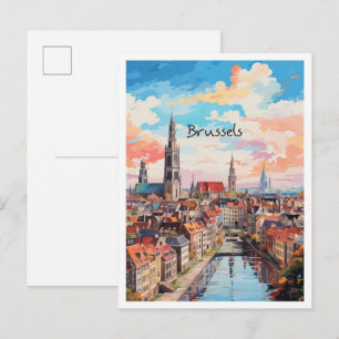 Carte Postale Bruxelles Belgique Voyage Esthétique
