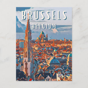 Carte Postale Bruxelles, la capitale de la Belgique et d'Europe