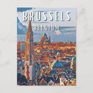 Carte Postale Bruxelles, la capitale de la Belgique et d'Europe