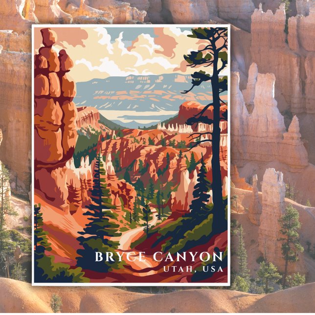 Carte Postale Bryce Canyon National Park USA Travel Aquarelle (Créateur téléchargé)