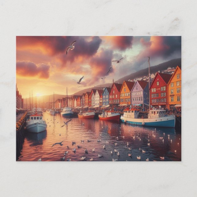 Carte Postale bryggen bergen norway (Devant)