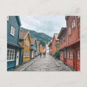 Carte Postale bryggen bergen rue norway