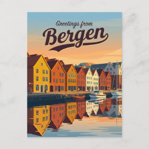 Carte Postale Bryggen quai hanséatique Norvège