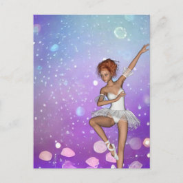 Carte Postale Bubbles de Bokeh peints en violet Ballerina