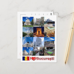 Carte Postale Bucarest I Love - Roumanie -
