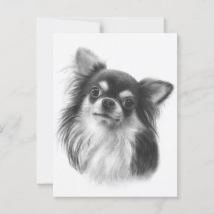 Carte Postale "Buckis" Peint à la main Chihuahua Portrait