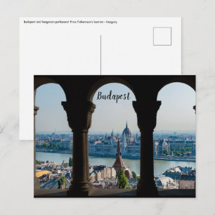 Carte Postale Budapest et parlement hongrois