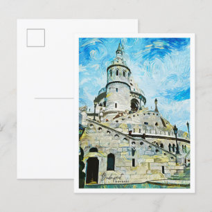 Carte Postale Budapest Hongrie Belle ville de peinture à l'huile