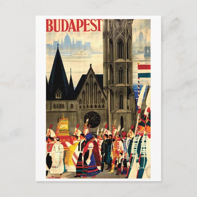 Carte Postale Budapest, Hongrie. Les gens en costumes folkloriqu (Devant)