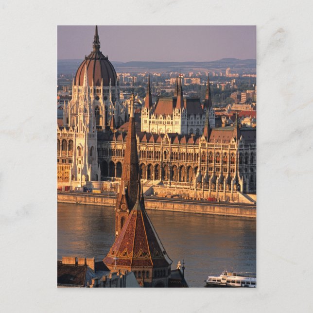 Carte Postale Budapest, Hongrie, Rivière Danube, Parlement (Devant)