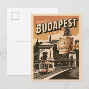 Carte Postale budapest hongrie vintage pont elisabeth